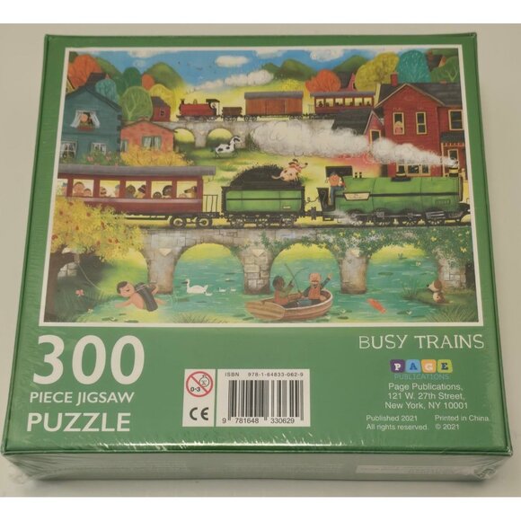 Busy Trains 1000 Piece Jigsaw Puzzle Page Publications Collection NEW Sealed NIB - Picture 2 of 4